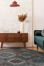 Load image into Gallery viewer, Dessa Diamond Charcoal Rug
