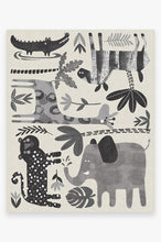 Load image into Gallery viewer, Jungle Safari Black & White Rug