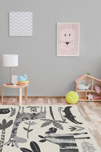 Load image into Gallery viewer, Jungle Safari Black & White Rug