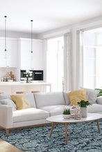 Load image into Gallery viewer, Mickey Damask Navy Rug