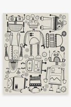 Load image into Gallery viewer, Robot Party Black & White Rug