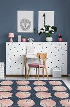 Load image into Gallery viewer, Sleepy Sheep Navy Pink Rug