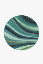 Load image into Gallery viewer, Watercolor Waves Citrus Green Rug