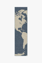 Load image into Gallery viewer, World Map Blue Rug