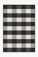 Load image into Gallery viewer, Outdoor Gingham Plaid Black &amp; White Rug
