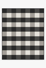 Load image into Gallery viewer, Outdoor Gingham Plaid Black &amp; White Rug
