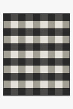 Load image into Gallery viewer, Outdoor Gingham Plaid Black &amp; White Rug
