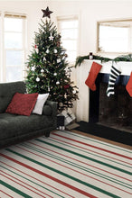Load image into Gallery viewer, Hudson Stripe Red &amp; Green Rug
