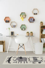Load image into Gallery viewer, Jungle Safari Black &amp; White Rug
