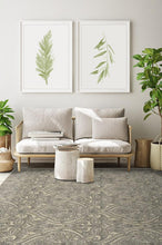 Load image into Gallery viewer, Lacis Damask Black &amp; Ivory Rug
