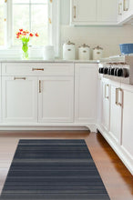 Load image into Gallery viewer, Linear Striped Navy Rug
