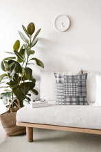 Load image into Gallery viewer, Madras Plaid Black &amp; White Throw Pillow

