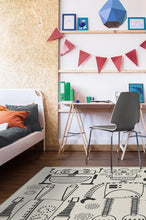 Load image into Gallery viewer, Robot Party Black &amp; White Rug
