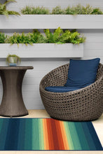 Load image into Gallery viewer, Outdoor Serape Stripe Multicolor Rug
